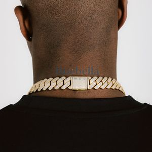 18K chapado en oro grueso sólido cubano enlace 19mm cadena Hip Hop joyería diamante helado cierre plano Miami cubano enlace joyería fina - Product Image 3