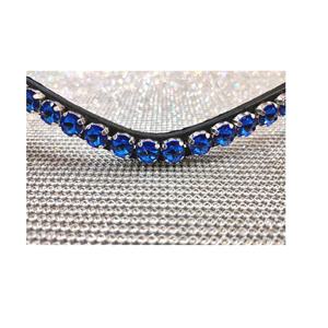 Royal Blue Crystal Equestrian Brow Band 8mm Diseñador de alta calidad Ropa de montar de cuero Cómodo Negro Marrón Conjunto Accesorio - Product Image 1