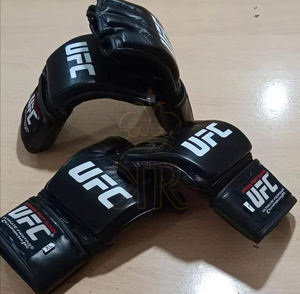 Gants de boxe de combat en cuir originaux de demi-doigt MMA professionnels gants d'entraînement d'arts martiaux mixtes - Product Image 4