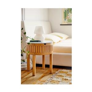 Table d'appoint en bois au design ethnique fabriquée par des artisans qualifiés avec des motifs traditionnels, idéale pour les thèmes bohèmes ou éclectiques - Product Image 4