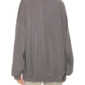 Casual Short-Length Crewneck Women's Sweatshirt with Drop <b>Shoulder</b> Hoodies with Custom Logo Breathable Anti-Pilling for Autumn - Product Image 3