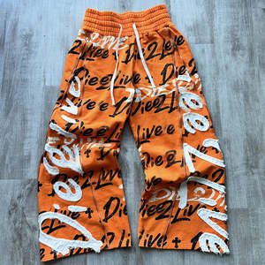 Acid <b>wash</b> embroidered track suit custom mens cotton brand for gym running casual or <b>travel</b> fashion - Product Image 3