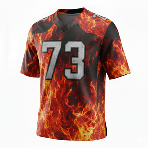 Camisetas de Fútbol Americano Sublimadas Personalizadas de Manga Corta, 100% Poliéster, Transpirables, Antibacterianas, Tallas Grandes, Logotipo Frontal para Equipos - Product Image 3