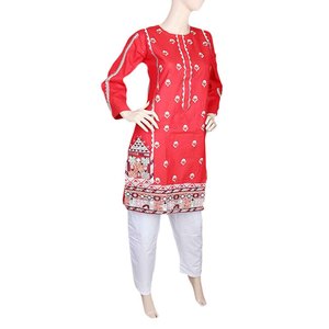 Traje de Dos Piezas Bordado para Mujer - Rojo - Product Image 1