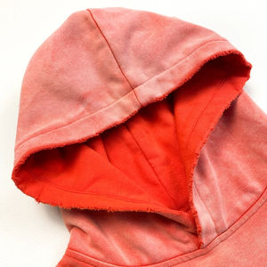 Custom Sun Washed <b>Hoodie</b> Manufacturers Graphic Pullover <b>Hoodie</b> <b>Red</b> Oversized Distressed Vintage Acid Wash <b>Hoodie</b> for <b>Men</b> - Product Image 3