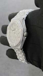 Pour 38mm luxe VVS Moissanite diamant glacé montre mécanique pour hommes Miyota mouvement acier inoxydable bande verre cristal Date - Product Image 3