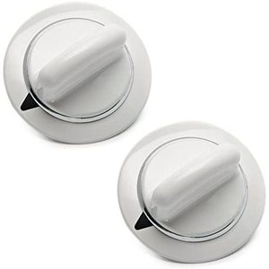 2 x Perillas de Temporizador para Secadora WE1M654 de Alta Resistencia, Compatibles con General Electric, Material Plástico, Anillo Metálico, Accionamiento Manual para Lavadora - Product Image 1