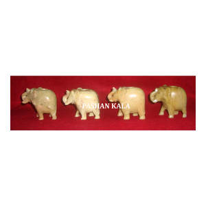 Produit en pierre de savon naturelle indienne, meilleur porte-bougie artisanal avec une finition polie, magnifique forme d'éléphant pour la décoration - Product Image 1