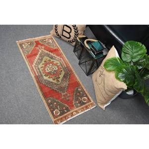 Tapis en laine Kilim turc vintage de 14x32ft à motif patchwork rouge et vert avec support en latex pour rehausser l'esthétique de votre espace - Product Image 4