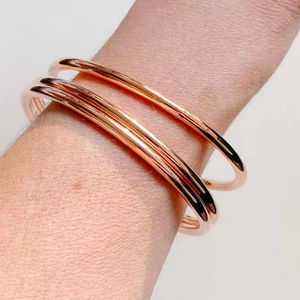 Wholesale Classic Multilayers Brass Gold-Plated Angel Style Jewelry Cuff Bracelet Bangle for Women Wedding <b>Gift</b> - Product Image 1