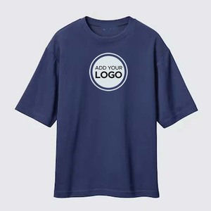 Algodón AIRism Camisetas de gran tamaño Camisetas con logotipo personalizado Media manga Ringer Cuello redondo Algodón Poliéster Spandex Camiseta - Product Image 2