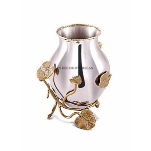 Métal de qualité supérieure fait argent brillant poli Unique fantaisie Designer Vase à fleurs pour mariage et Villa fêtes décor de Table - Product Image 3