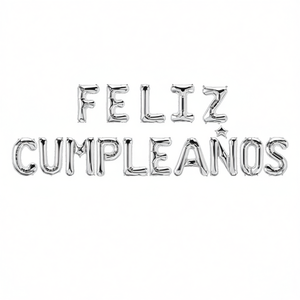 Globo de fiesta Party Love Happy Birthday plateado 45CM 12 piezas por bolsa - Product Image 1