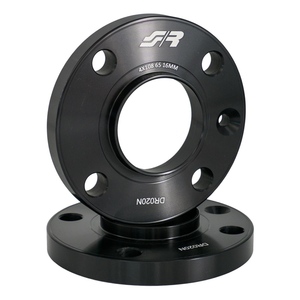 2 espaciadores de aluminio negros de 16 mm, 4x108, buje 65.1 - Product Image 1