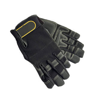 Gants en cuir antivibrations Gants de travail en nitrile antichoc pour le travail sur le terrain, mécanicien de construction, gants de sécurité pour les mains, rembourrage en caoutchouc - Product Image 1