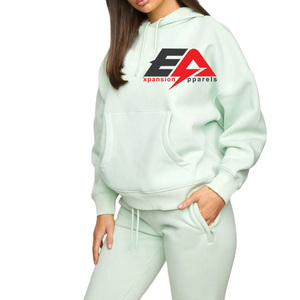 Sweat à capuche femme de haute qualité 100% coton sweat décontracté nouveau Logo avant à la mode respirant épais polaire grande taille recadrée - Product Image 1