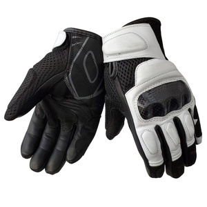 Gants de moto en cuir véritable en fibre de carbone, durables et imperméables Gants de motocross unisexes pour motocyclistes Gants d'équitation MTB Dirt Bike Gloves - Product Image 2