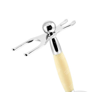 Soporte para afeitado Sharpinst Stand 307 de acero inoxidable de alta calidad, color plateado y madera, en estuche con cremallera Renix negro - Product Image 3