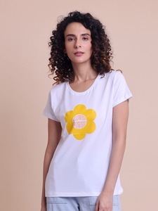 Camiseta elegante de lona para mujer, camiseta elegante de verano con estampado de cuello de media manga, ropa informal cómoda de moda, camisetas de talla grande para mujer - Product Image 2