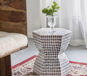 Artisanat de luxe Table basse meubles Design moderne incrustation d'os lit tabouret latéral de haute qualité nouveau prix de sortie - Product Image 4