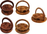 Lampe de sel en bois naturel élégante et durable, sculptée à la main avec motif floral, support/trivette décoratif pliable, logo personnalisé