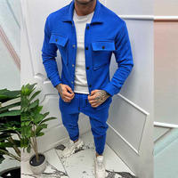 Ensemble décontracté pour homme, grande taille, respirant, léger, de haute qualité, avec logo personnalisé, couleur unie, 100% coton, pour l'automne et l'hiver