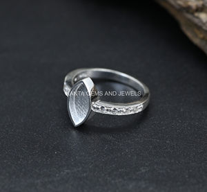 Bague pour femme en argent sterling 925, fabrication artisanale, écologique, sans plomb ni nickel, 6x12 mm, sertie de marquise, or 14 carats, bijoux en CZ - Product Image 2