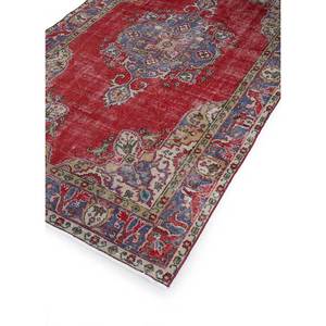 Tapis en laine noué à la main de grande taille, motif médaillon rouge et orange, pour salon, couloir rectangulaire - Pae-2405 - Product Image 2