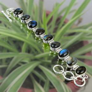 สร้อยข้อมือแลบราโดไรต์925สร้อยข้อมือเงินสเตอร์ลิง - Product Image 6