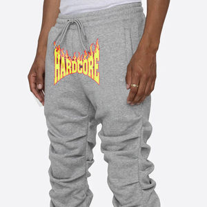 2025 Top Trending <b>Men's</b> Stacked <b>Joggers</b> Custom Design Pocket Sweatpants Cargo Pants Flare Trousers Street Wear - Product Image 5