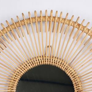 Venta al por mayor de espejo de ratán natural Sunburst diseño bohemio decoración de pared de color natural hecho a mano decoración del hogar del fabricante de Vietnam - Product Image 4