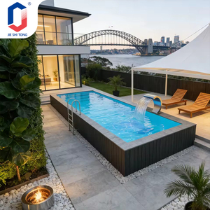 Customizable Above-Ground Fiberglass <b>Pool</b> with Waterfall & Leisure Seating, Rooftop Commercial & Hotel Use with <b>Pool</b> Pump <b>pool</b> - Product Image 1