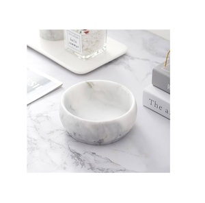 100% bol en marbre maison Table à manger bol de service de fruits fabricant fait à la main bol en marbre solide hautement polonais forme ronde - Product Image 3