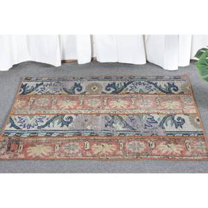 พรมขนสัตว์ตุรกีผืนใหญ่3.1ft สีฟ้าแดงคลาสสิกพรมทอลายนามธรรมสี่เหลี่ยมผืนผ้าสำหรับทางเดินพรมห้องยางพารา - Product Image 3