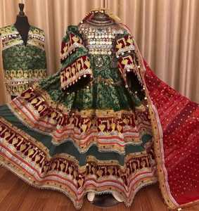 ชุดเดรสชาวอัฟกานิสถานคอเหลี่ยมสำหรับผู้หญิงชุดเดรสปักผ้าพรีเมี่ยมสำหรับงานแต่งงานกระโปรงบานแบบดั้งเดิมแบบมีซิป - Product Image 2