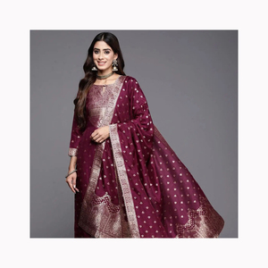 ขายร้อนใหม่ปากีสถานฟรีขนาดชุด Salwar Kameez เย็บปักถักร้อยปากีสถานและอินเดียสไตล์ผู้หญิงชุด - Product Image 4