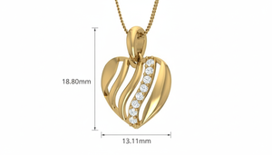 จี้รูปหัวใจลายวนทันสมัย ทอง 14K และเพชร |   เพชรทรงบริลเลียนต์ 0.10 กะรัต - Product Image 2