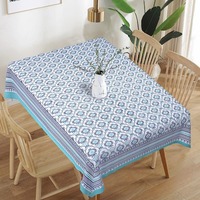 Nappe Classique Imprimée Personnalisable en Mélange de Lin Fait Main de Qualité Supérieure, Élégante pour Usage Quotidien et Extérieur