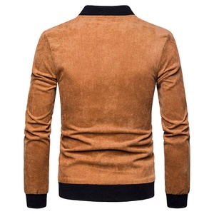Chaqueta Bomber bordada de ante para hombre, chaqueta de tela cálida, informal, deportiva, a la moda, de estilo universitario - Product Image 2