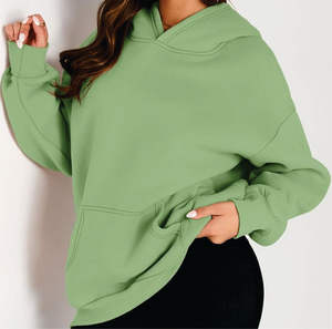 Jerseys de lana de gran tamaño de punto con estilo para mujer, elementos esenciales acogedores de otoño/invierno con sudaderas con capucha bordadas, sudaderas con logotipo frontal - Product Image 5