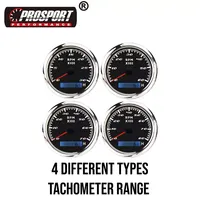 Tachometer Bezel Baja Tahan Karat Tahan Air 85mm dengan Hourmeter, Warna Hitam, untuk Kapal, RPM 3000, 12-24V