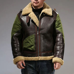 Usine 2025 nouveaux hommes Shearling-vol veste mode cuir poche-laine doublure en peau de mouton veste froid hiver mode vestes - Product Image 1