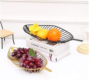 ชามผลไม้โลหะ2ชิ้น,ชามผลไม้ดีไซน์ล่าสุดทองเหลืองรูปทรงใบไม้ถังผลไม้โลหะสำหรับอาหารเย็นตกแต่งโต๊ะ - Product Image 1