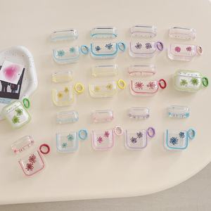 Funda Protectora de Lujo para Auriculares, Diseño de Flores Secas, TPU, Resistente a Impactos, para 2 Auriculares Intrauditivos, 12 Colores - Product Image 5