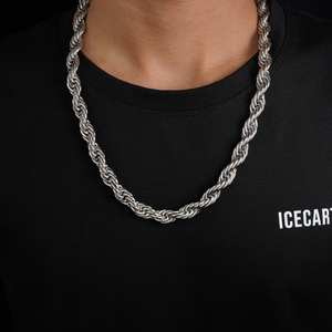 Chaîne tendance en corde de 10 mm, plaquée or et argent, à maillons géométriques, pour bijoux, idéale pour les fêtes et les cadeaux d'anniversaire, avec diamant et perle - Product Image 5