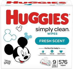 Toallitas Húmedas para Bebé HUGGIES Simply Clean con Aroma Fresco, Paquete Suave (Paquete de 9, 576 Toallitas en Total), Sin Alcohol, Hipoalergénicas - Product Image 5