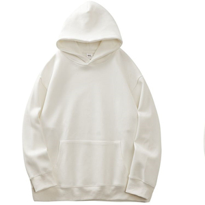 2024 automne hommes 100% coton lourd polaire à capuche sweat brodé techniques couleur unie à manches longues vêtements d'hiver - Product Image 1