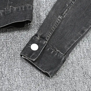 Chaquetas Vaqueras Cortas Lavadas con Bordado Personalizado para Mujer, Nueva Llegada, OEM, con Botones, Impermeables, Estilo Hip Hop Vintage, Marca Privada - Product Image 6