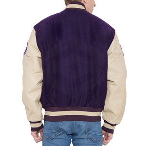 Chaqueta Varsity de Lana con Logotipo y Diseño Personalizados, Mangas de Cuero, Cuello Alto de Alta Calidad y Diseño Frontal - Product Image 4