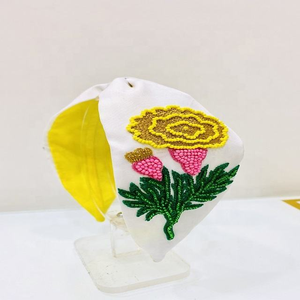 Luxury Seed Beaded Hand Embroidered Floral Multi Color Cocktail Hair Accessories Women Seed Beaded Headbands Sequin <b>Hairbands</b> - Product Image 2